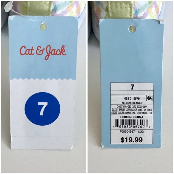 \Cat & Jack\ NWT Floral Plaid Keagan Slip Ons - Picture 2 of 10